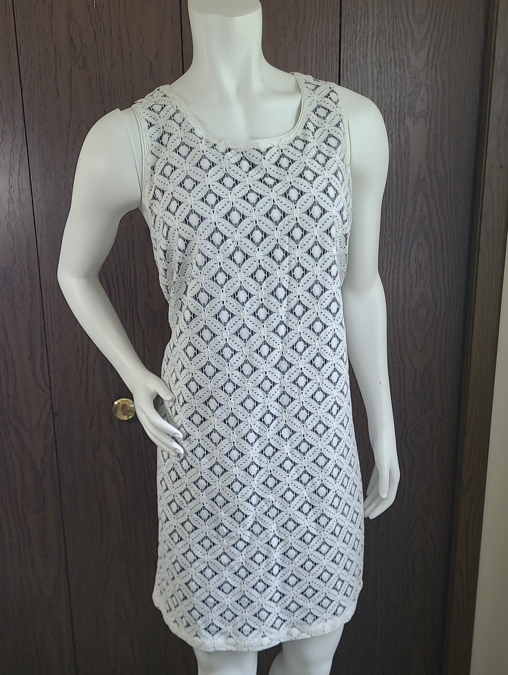 Apt. 9 White and Black Dress with Crochet Detail